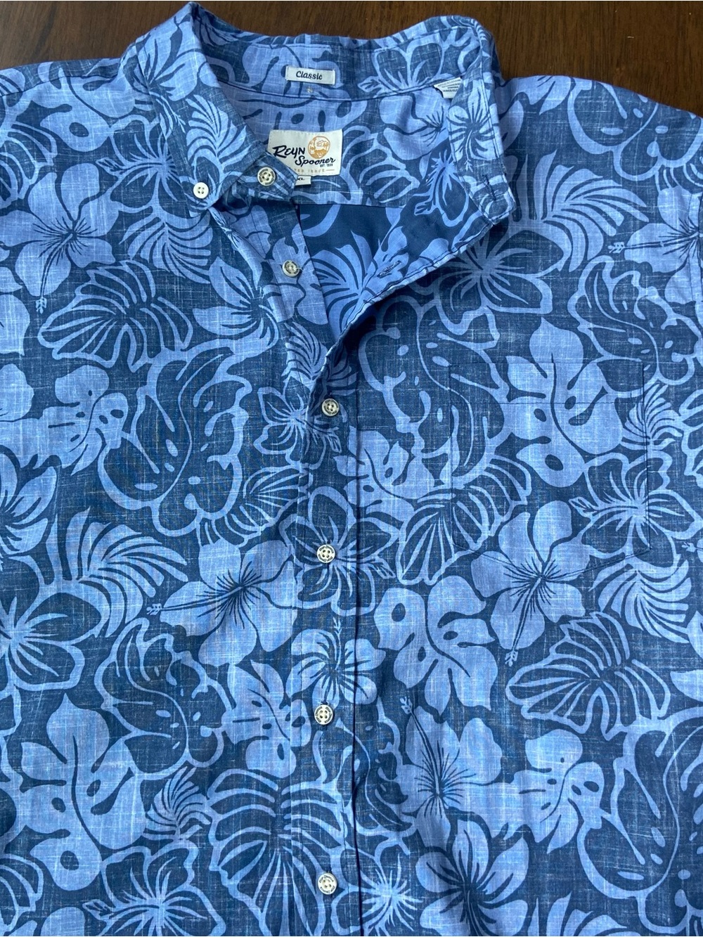Reyn Spooner Hawaiian Shirt Mens XL Blue Floral Aloha Limited Issue Classic Fit